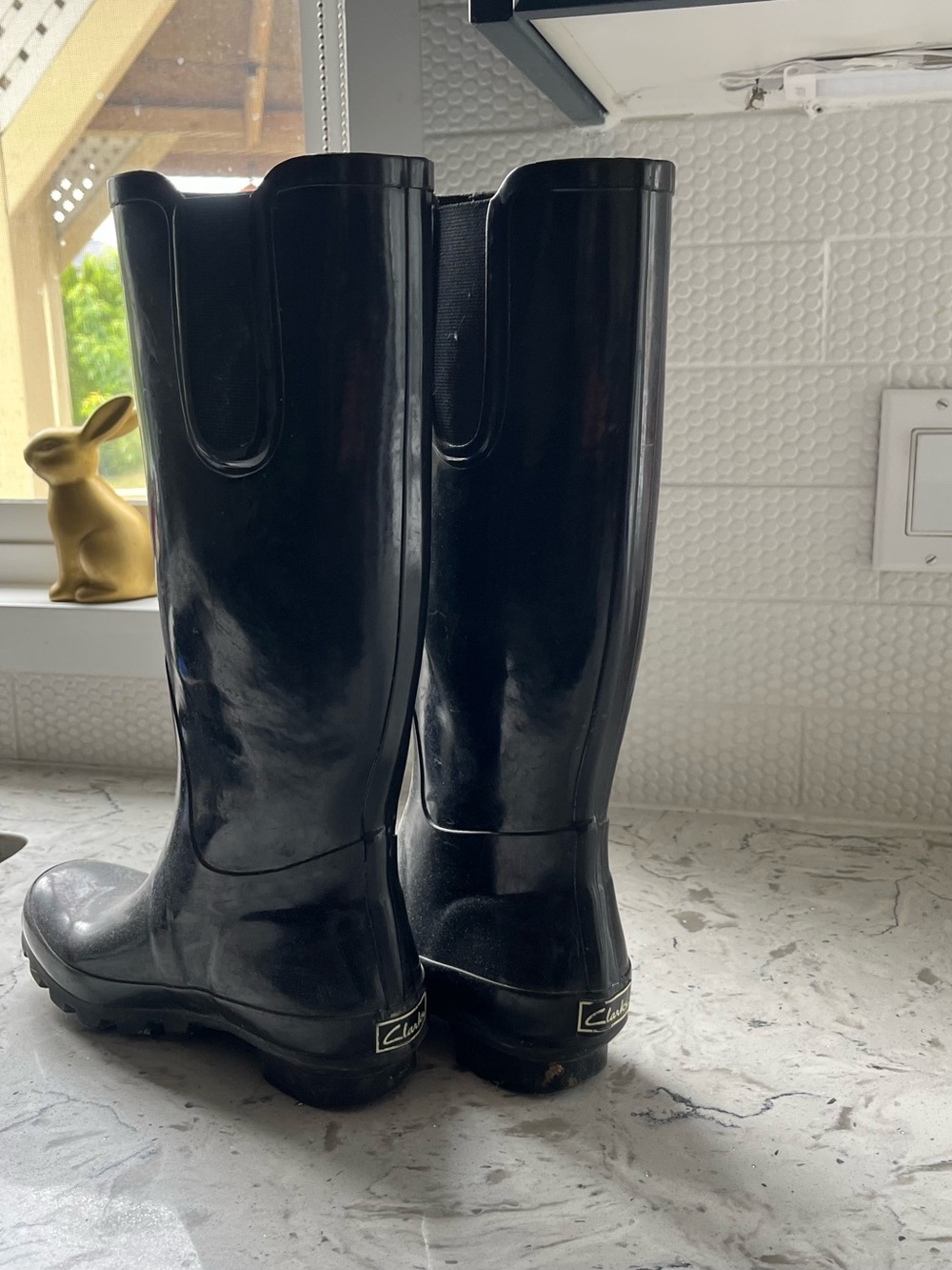 Clarks Black Women's Tall Rain Boots